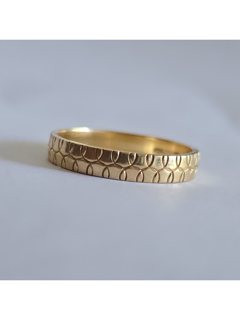 Vintage Engraved 14K Solid Yellow Gold Wedding Ring